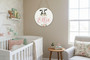Sweet Cow Nursery Personalized Animal Round Wood Sign for Girls