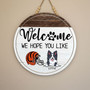 Team Spirit Meets Peeking Pets Animal Round Wood Sign