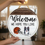 Team Spirit Meets Peeking Pets Animal Round Wood Sign
