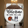 Team Spirit Meets Peeking Pets Animal Round Wood Sign