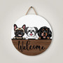 Wags and Wit Personalized Dog Animal Round Wood Sign