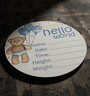 Welcome Home Blue Bear Birch Nursery Round Wood Sign