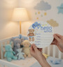 Welcome Home Blue Bear Birch Nursery Round Wood Sign