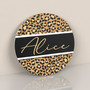 Wild and Stylish Cheetah Print Nursery Round Wood Sign for Girls