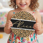 Wild and Stylish Cheetah Print Nursery Round Wood Sign for Girls