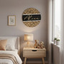 Wild and Stylish Cheetah Print Nursery Round Wood Sign for Girls