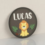 Wild Heart Safari Baby Lion Nursery Round Wood Sign