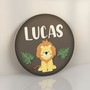 Wild Heart Safari Baby Lion Nursery Round Wood Sign