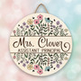 Assistant Principal Wildflower Floral Round Wood Sign Gift