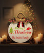 Beloved Family Traditions Christmas Round Wood Sign
