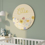 Blooming Petals Custom Floral Round Wood Sign Nursery Decor