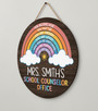 Blooming Teacher Gratitude Custom Round Wood Sign