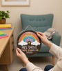 Blooming Teacher Gratitude Custom Round Wood Sign
