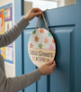 Blooming With Love Floral Teacher Round Wood Sign