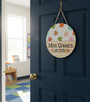 Blooming With Love Floral Teacher Round Wood Sign