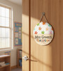 Blooming With Love Floral Teacher Round Wood Sign