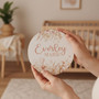 Boho Wildflower Floral Round Wood Sign Personalized Girl Gift