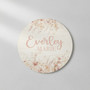 Boho Wildflower Floral Round Wood Sign Personalized Girl Gift