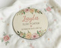 Celebrate New Life Floral Round Wood Sign Baby Nursery Announcement