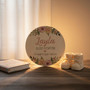 Celebrate New Life Floral Round Wood Sign Baby Nursery Announcement