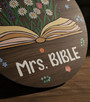 Celebrate the Joy of Learning Teacher Round Wood Sign