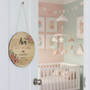 Custom Birth Announcement Floral Round Wood Sign Keepsake