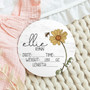 Custom Birth Stats Floral Nursery Round Wood Sign Newborn Arrival