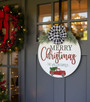 Family Heritage Christmas Round Wood Sign with Vintage Truck