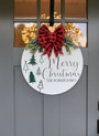 Family Name Traditions Christmas Round Wood Sign Door Decor