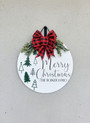 Family Name Traditions Christmas Round Wood Sign Door Decor