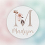 Floral Baby Girl Nursery Custom Floral Round Wood Sign
