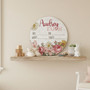 Floral Round Wood Sign Her Sweet Arrival Custom Baby Nursery Decor