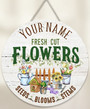 Garden Market Floral Round Wood Sign Custom Farmhouse Decor