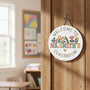 Gift a Bloom Floral Teacher Round Wood Sign