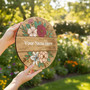 Hand Painted Floral Round Wood Sign Custom Name Decor