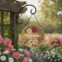 Hand Painted Floral Round Wood Sign Custom Name Decor