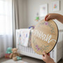 Hand Painted Girls Floral Round Wood Sign Custom Name