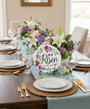 He Is Risen Floral Round Wood Sign Easter Decor