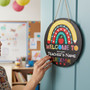 Honor Their Hard Work Custom Teacher Round Wood Sign