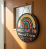 Honor Their Hard Work Custom Teacher Round Wood Sign