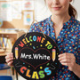 Inspire Every Student Custom Teacher Round Wood Sign