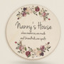 Mothers Day Floral Round Wood Sign for Mum and Grandma