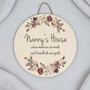 Mothers Day Floral Round Wood Sign for Mum and Grandma