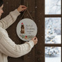 My First Dog Christmas Round Wood Sign with Custom Name