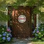 Personalized Family Floral Round Wood Sign Gift Decor