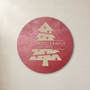Personalized Family Name Christmas Tree Round Wood Sign Decor