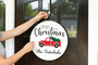 Personalized Farm Fresh, Truck Christmas Trees Round Wood Sign