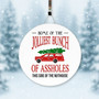 Personalized Red Truck Merry Christmas Round Wood Sign