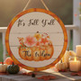 Personalized Sunflower Floral Fall Round Wood Sign Fall Decor