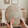 Rose Kissed Floral Round Wood Sign Custom Nursery Decor